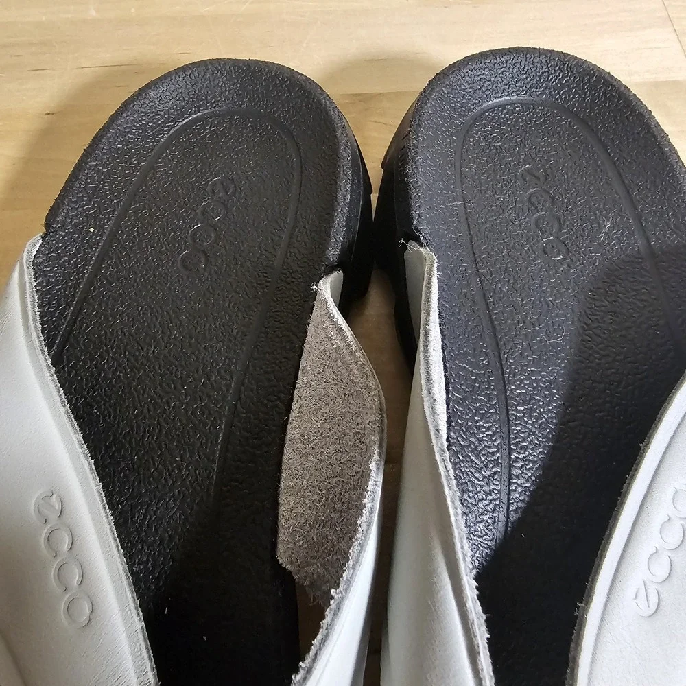 Men's Ecco MX Flipsider Flip Flop Sandals EUR 36 US 2-2.5 Grey And Yellow Upper‎